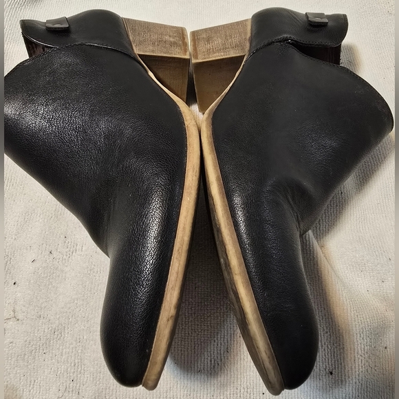 Vintage Route 66 Black Faux Leather Y2K Boho Western Bootie Boots Block Heels 10 - Picture 4 of 9